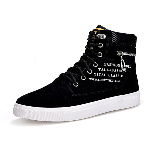 Zapatillas Altas de Lona Estilo Coreano para Hombre