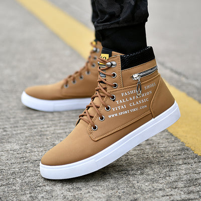 Zapatillas Altas de Lona Estilo Coreano para Hombre - Image 6