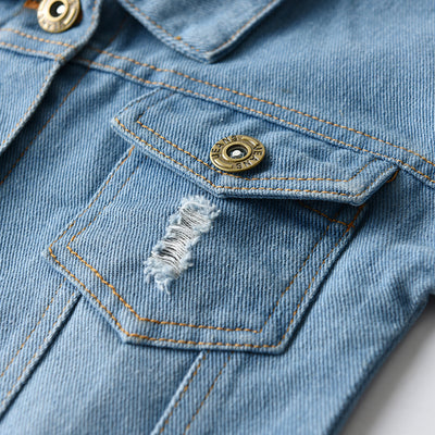 Chaqueta Denim Infantil con Cuello Solapa - Image 14