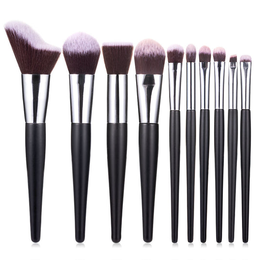Set de 10 Brochas Onduladas para Maquillaje - Polvo, Rubor y Sombra