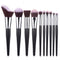 Set de 10 Brochas Onduladas para Maquillaje - Polvo, Rubor y Sombra
