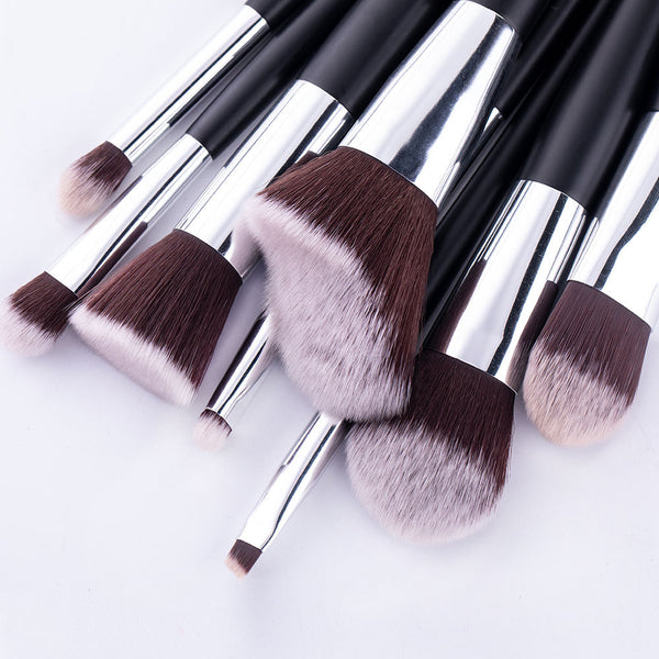 Set de 10 Brochas Onduladas para Maquillaje - Polvo, Rubor y Sombra