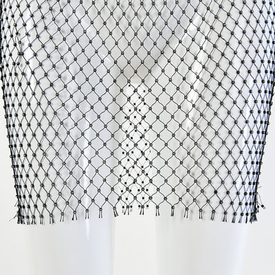 Vestido Largo de Manga Transparente con Diamantes Brillantes - Image 17