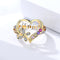 Mother's Day Gift Hollow Heart English Letter Love Mom Rhinestone Butterfly Finger Ring Jewelry Gift Dorado 6