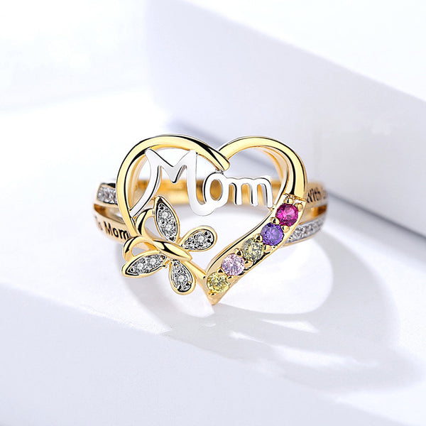 Anillo Ajustable para Mamá con Corazón y Mariposa - Regalo Día de la Madre - Image 5