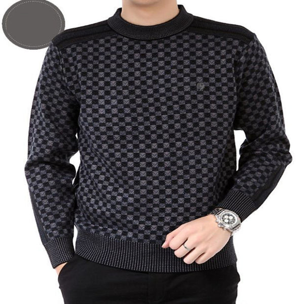 Suéter Hombre Cuadros Grueso Mercerizado Casual Oversize