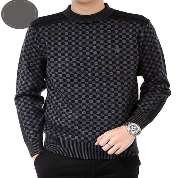 Suéter Hombre Cuadros Grueso Mercerizado Casual Oversize