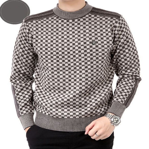 Suéter Hombre Cuadros Grueso Mercerizado Casual Oversize