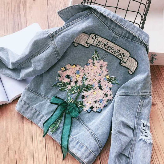 Chaqueta Denim Floral Estilo Coreano - Image 2