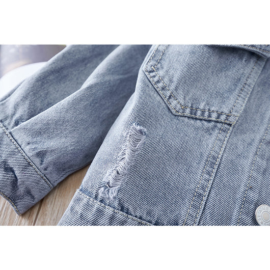 Chaqueta Denim Floral Estilo Coreano - Image 4