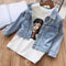 Chaqueta Denim Floral Estilo Coreano