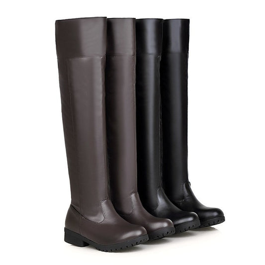 Botas Altas Elásticas Mujer con Tacón Grueso