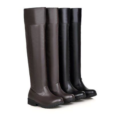 Botas Altas Elásticas Mujer con Tacón Grueso