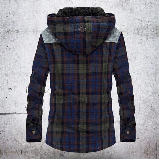 Camisa Acolchada a Cuadros con Capucha - Image 14
