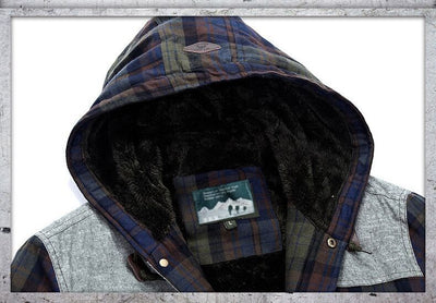 Camisa Acolchada a Cuadros con Capucha - Image 16