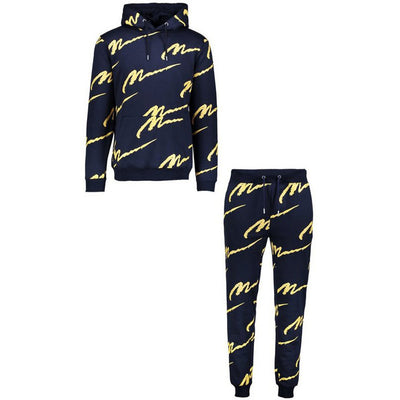 Traje Deportivo Casual con Capucha y Estampado para Hombre