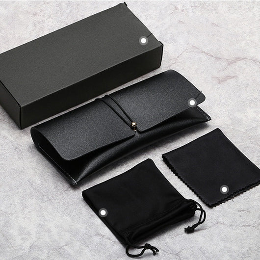 Estuche de Cuero para Gafas de Sol con Cordón Elástico Portátil - Image 5