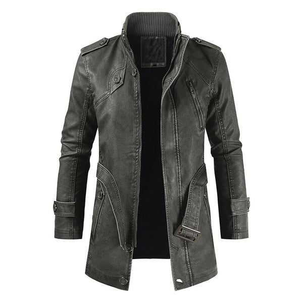 Chaqueta de Cuero Slim Fit Térmica para Hombre