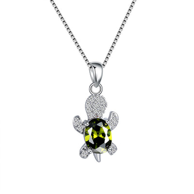 Collar de Tortuga con Turmalina Diamante Azul Verdoso - Image 9