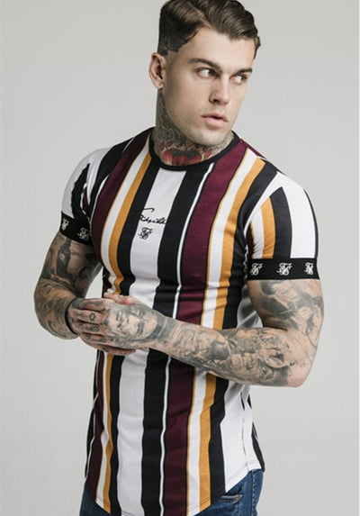 Camiseta Deportiva Hip Hop a Rayas con Estampado - Image 11