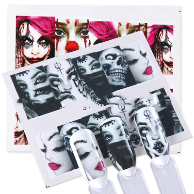 Set de Stickers para Uñas Calaveras Blanco y Negro - Image 10
