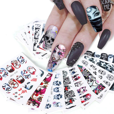 Set de Stickers para Uñas Calaveras Blanco y Negro - Image 6