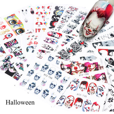 Set de Stickers para Uñas Calaveras Blanco y Negro - Image 2