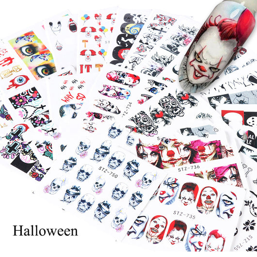 Set de Stickers para Uñas Calaveras Blanco y Negro - Image 2
