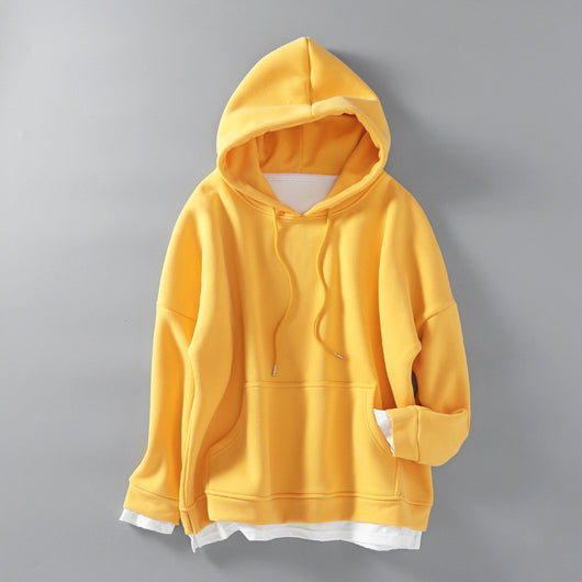 Sudadera Oversized con Capucha y Efecto Dos Piezas en Terciopelo Grueso - Image 15