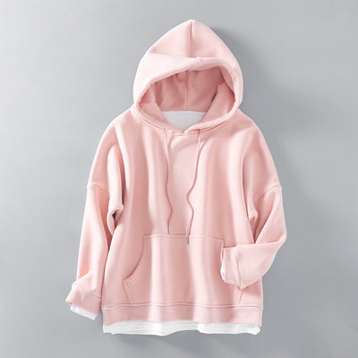 Sudadera Oversized con Capucha y Efecto Dos Piezas en Terciopelo Grueso - Image 23