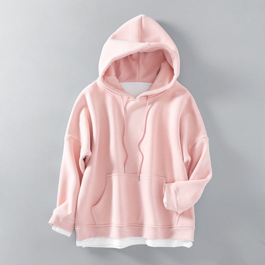 Sudadera Oversized con Capucha y Efecto Dos Piezas en Terciopelo Grueso - Image 23
