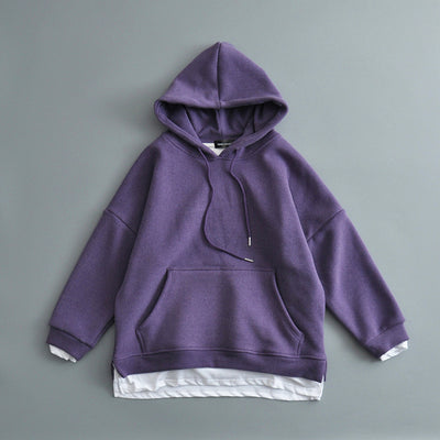 Sudadera Oversized con Capucha y Efecto Dos Piezas en Terciopelo Grueso - Image 27
