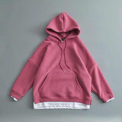 Sudadera Oversized con Capucha y Efecto Dos Piezas en Terciopelo Grueso - Image 18
