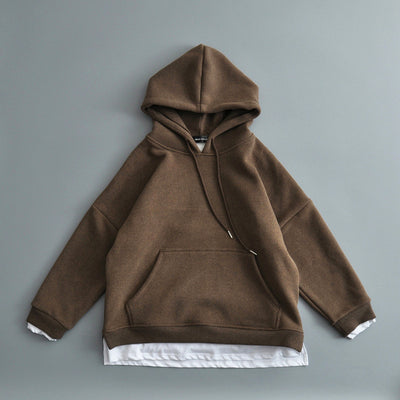 Sudadera Oversized con Capucha y Efecto Dos Piezas en Terciopelo Grueso - Image 22