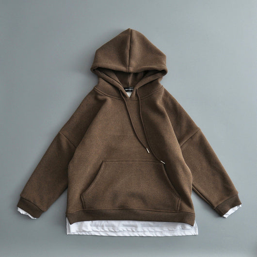 Sudadera Oversized con Capucha y Efecto Dos Piezas en Terciopelo Grueso - Image 22
