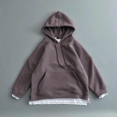 Sudadera Oversized con Capucha y Efecto Dos Piezas en Terciopelo Grueso - Image 24