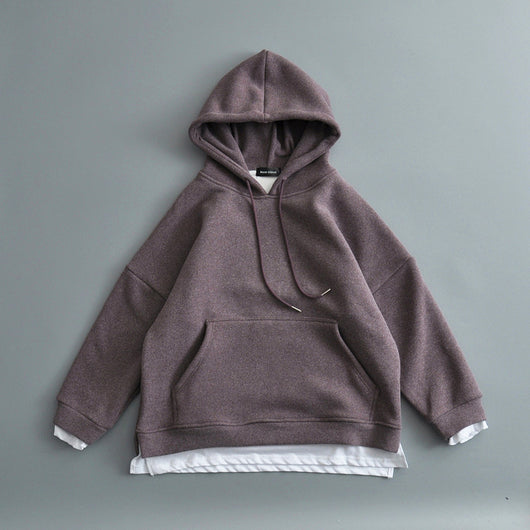 Sudadera Oversized con Capucha y Efecto Dos Piezas en Terciopelo Grueso - Image 24