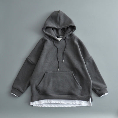 Sudadera Oversized con Capucha y Efecto Dos Piezas en Terciopelo Grueso - Image 25