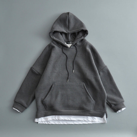 Sudadera Oversized con Capucha y Efecto Dos Piezas en Terciopelo Grueso - Image 25