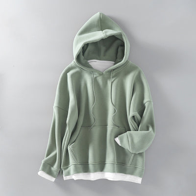 Sudadera Oversized con Capucha y Efecto Dos Piezas en Terciopelo Grueso - Image 26
