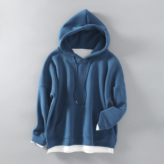Sudadera Oversized con Capucha y Efecto Dos Piezas en Terciopelo Grueso - Image 14