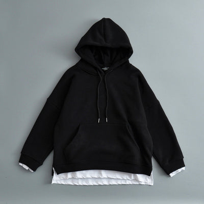 Sudadera Oversized con Capucha y Efecto Dos Piezas en Terciopelo Grueso - Image 2