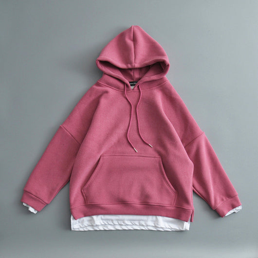 Sudadera Oversized con Capucha y Efecto Dos Piezas en Terciopelo Grueso - Image 12