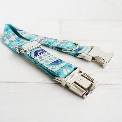 Collar Artesanal para Perro con Flores Azules - Image 6