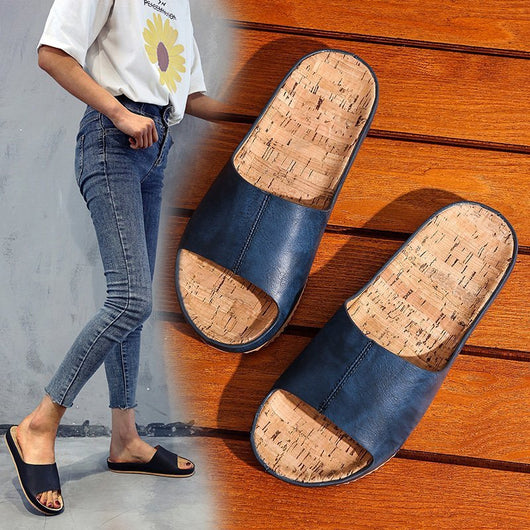 Sandalias Planas Retro de Madera Grandes para Mujer