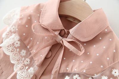 Chaqueta Trench Coat Estilo Coreano con Encaje para Niñas - Image 9