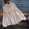 Blusa Camisera Larga Coreana para Mujer con Detalles en Madera