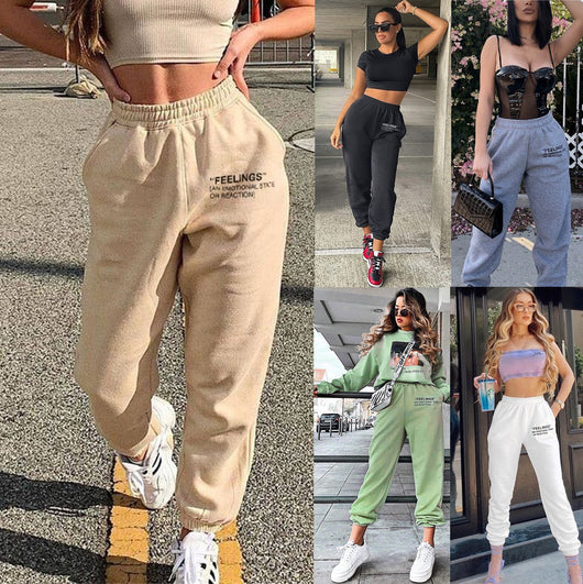 Pantalones de Buzo Cómodos con Cintura Elástica y Estampado de Letras - Image 32