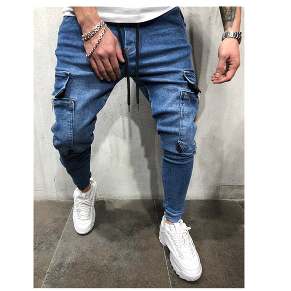 Pantalones Deportivos Hip-Hop Desteñidos para Hombre - Image 4