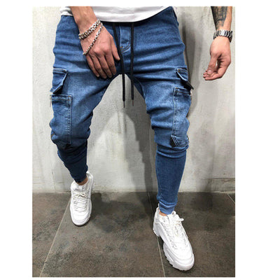 Pantalones Deportivos Hip-Hop Desteñidos para Hombre - Image 4